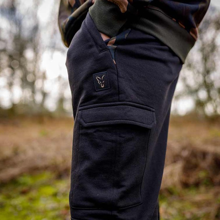 Fox Camo Logo Lightweight Black Combat Joggers In Use 2