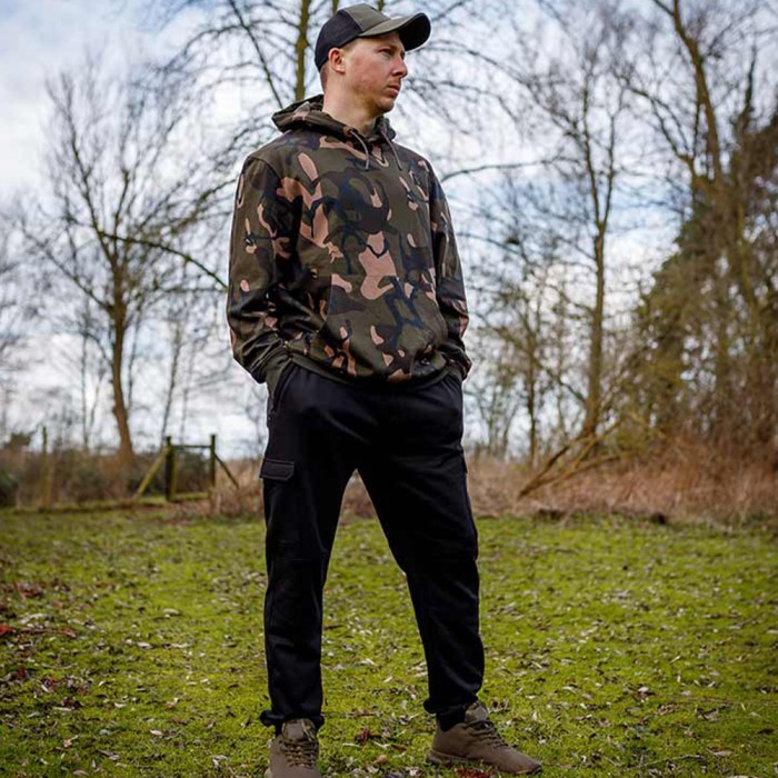 Fox Camo Logo Lightweight Black Combat Joggers In Use 3