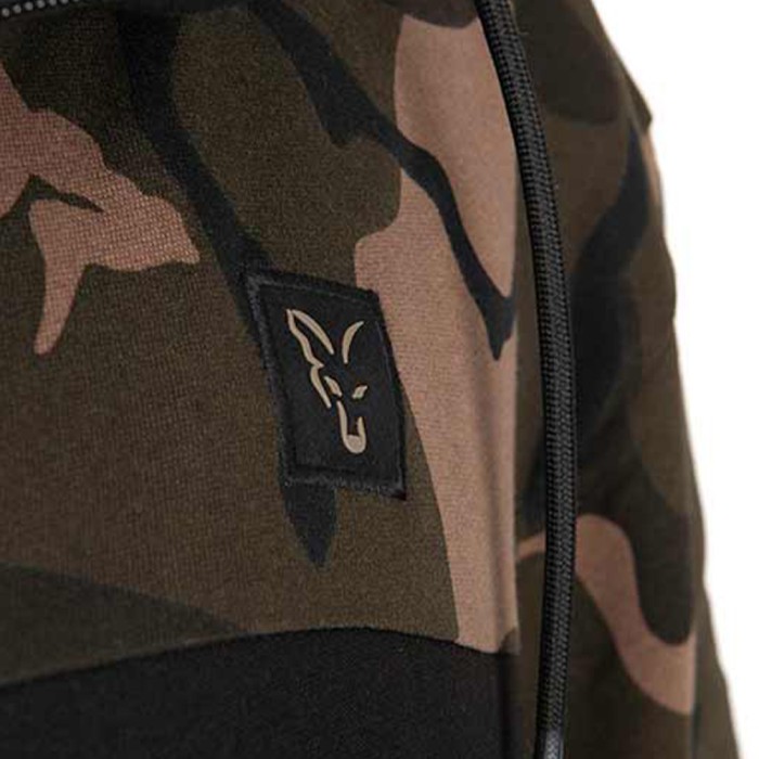 Fox Camo Logo Lightweight Split Zip Hoodie Close Up 2
