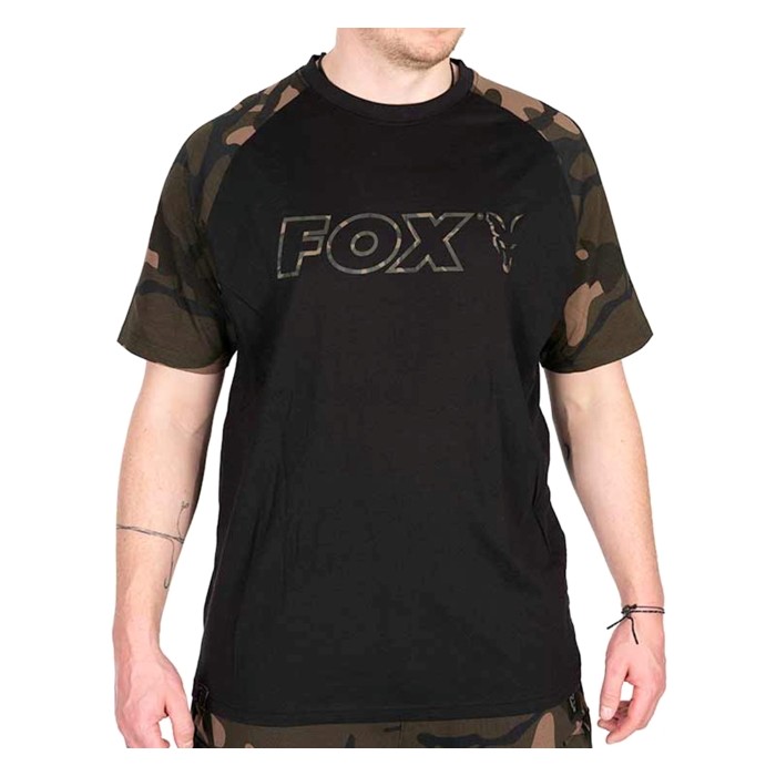 Fox Camo Logo Outline Black T-Shirt