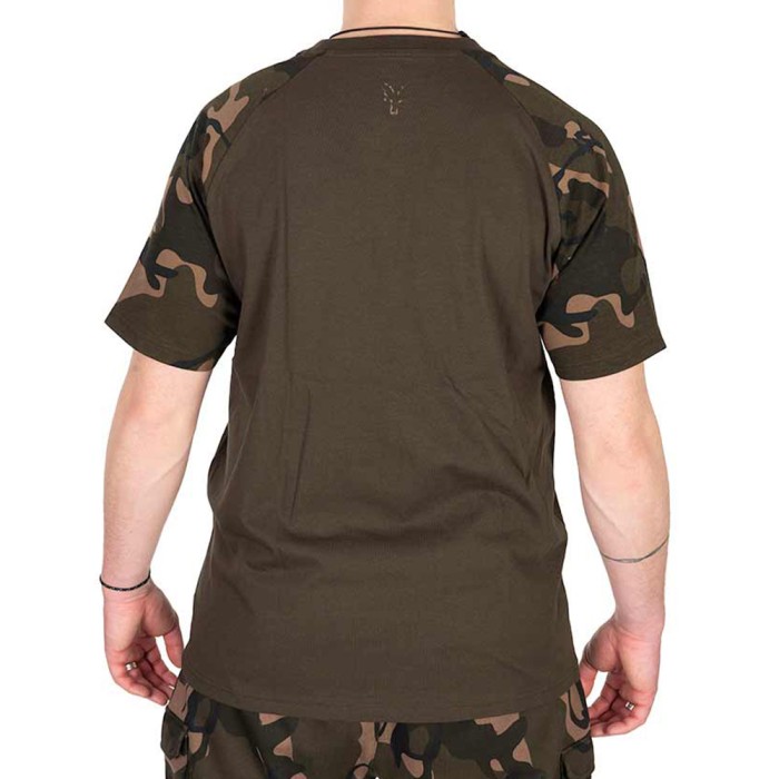 Fox Camo Logo Outline Khaki T-Shirt In Use 2