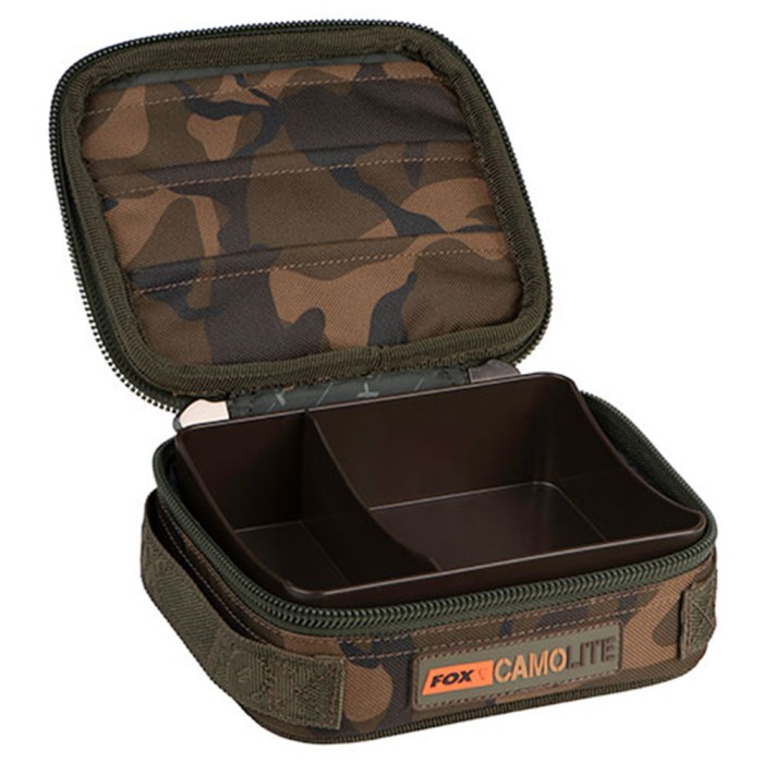 Fox Camolite Compact Rigid Lead & Bits Fishing Bag Open