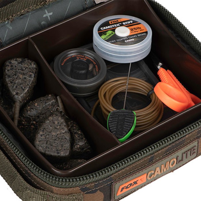 Fox Camolite Compact Rigid Lead & Bits Fishing Bag In Use 2