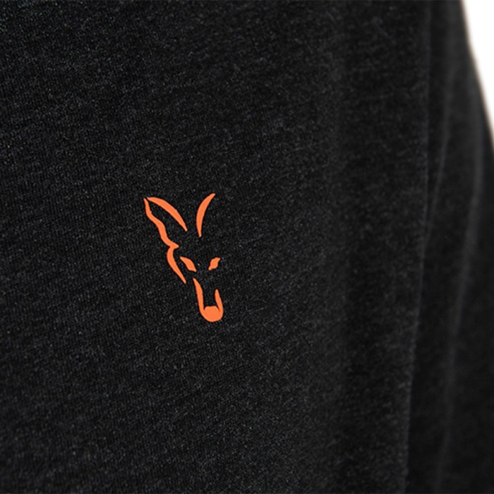 Fox Collection Black & Orange Lightweight Fishing T-Shirt Close Up 3