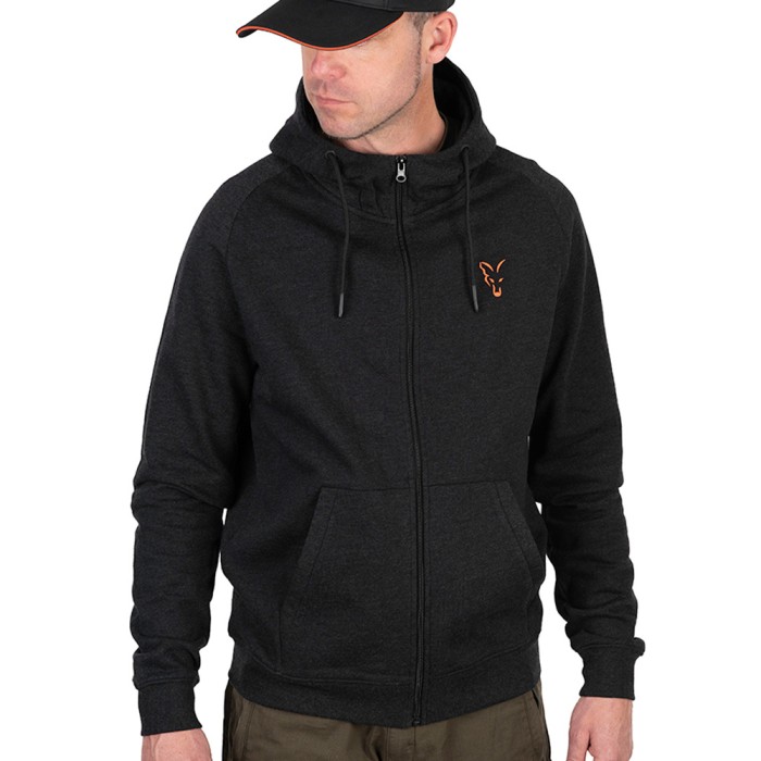 Fox Collection Black & Orange Lightweight Fishing Hoodie In Use 4