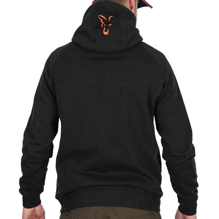 Fox Collection Black & Orange Lightweight Fishing Hoodie In Use 3