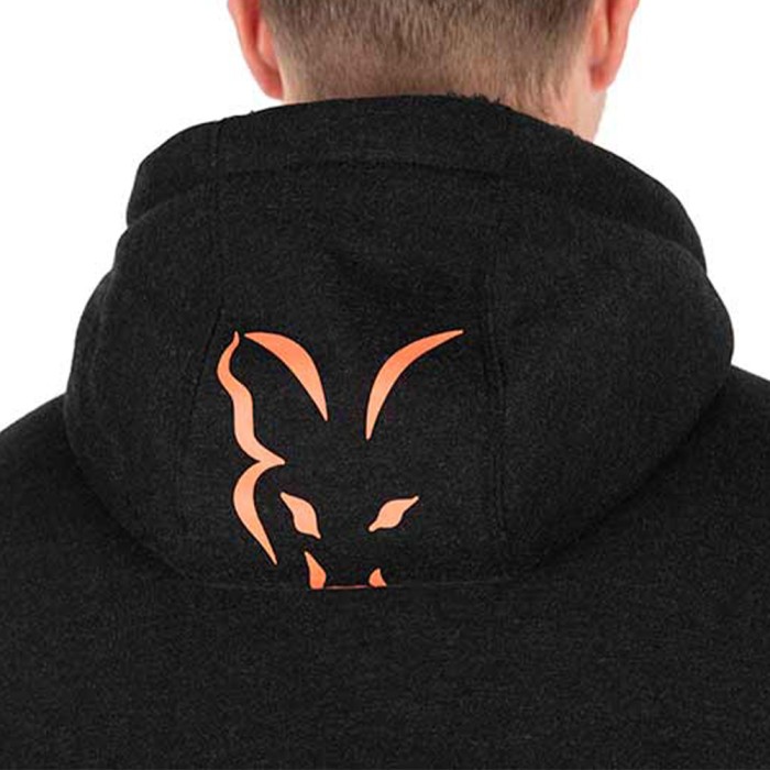 Fox Collection Black & Orange Sherpa Jacket Close Up 4