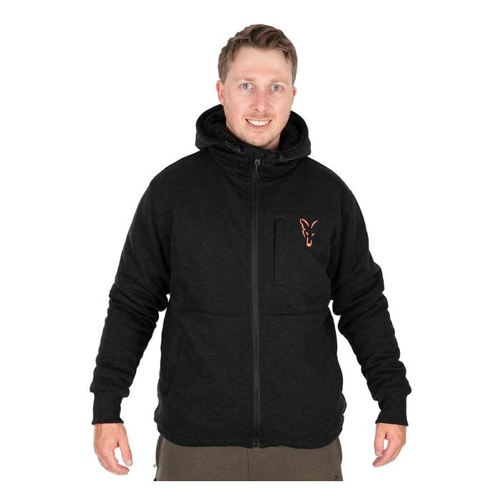 Fox Collection Black & Orange Sherpa Jacket