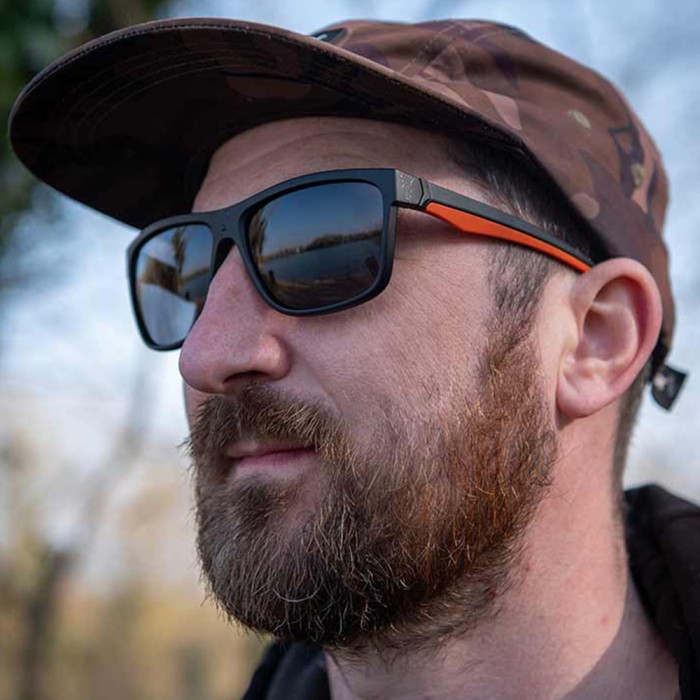 Fox Collection Black Orange Sunglasses - Grey Lens 4