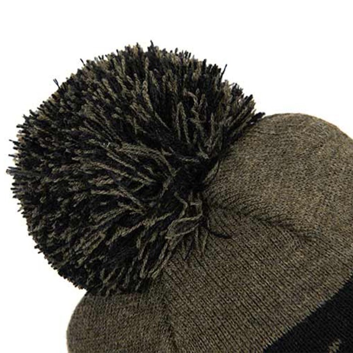 Fox Collection Green & Black Bobble Hat Close Up 2