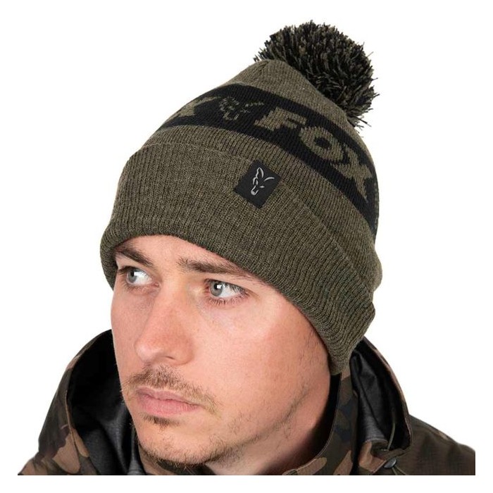 Fox Collection Green & Black Bobble Hat