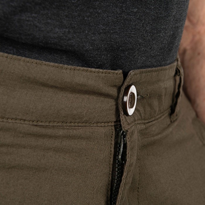 Fox Collection Green & Black Lightweight Cargo Fishing Shorts Close Up 4