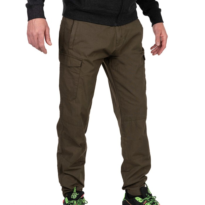 Fox Collection Green & Black Lightweight Cargo Fishing Trousers Front
