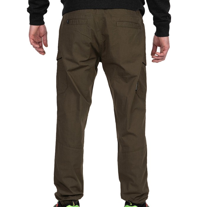 Fox Collection Green & Black Lightweight Cargo Fishing Trousers Back