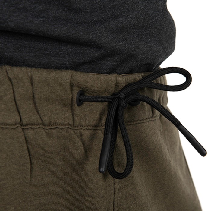 Fox Collection Green & Black Lightweight Fishing Jogger Shorts Close Up 1