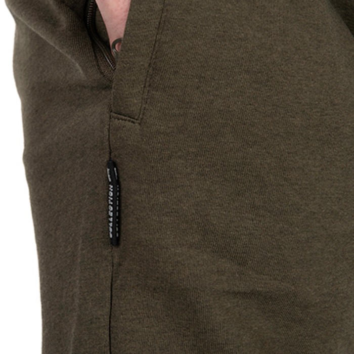 Fox Collection Green & Black Lightweight Fishing Jogger Shorts Close Up 2