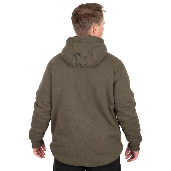 Fox Collection Green & Black Sherpa Jacket Back