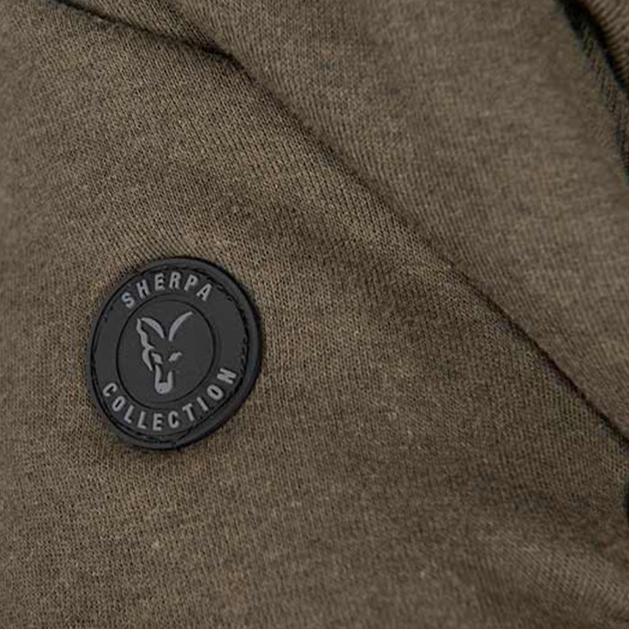 Fox Collection Green & Black Sherpa Jacket Close Up 3