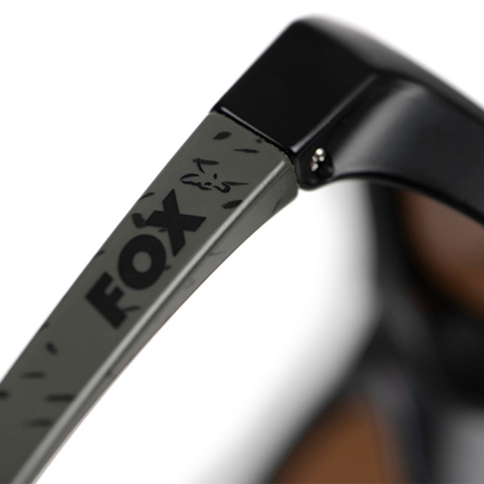 Fox Collection Green & Black Wraps Fishing Sunglasses Close Up 2