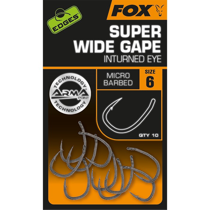 Fox Edges Armapoint Super Wide Gape Inturned Eye Fishing Hook Packaging