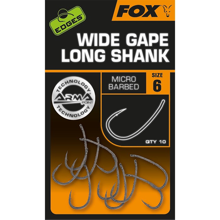 Fox Edges Armapoint Wide Gape Long Shank Fishing Hook Packaging