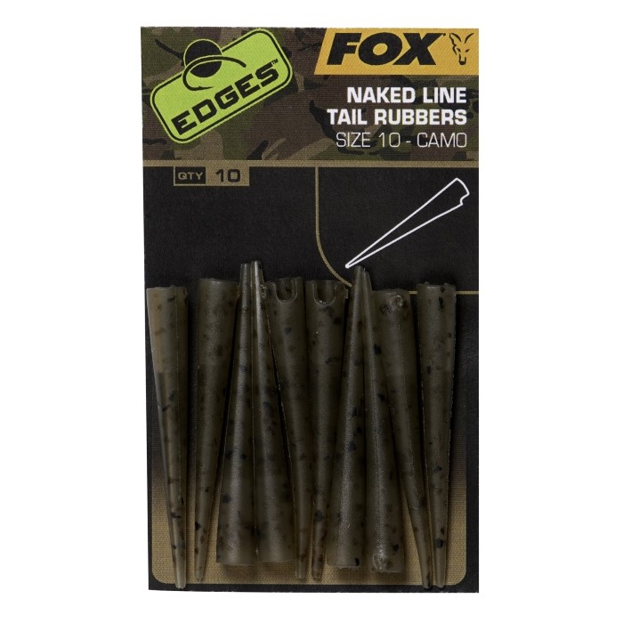 Fox Edges Camo Naked Line Tail Rubbers Size 10