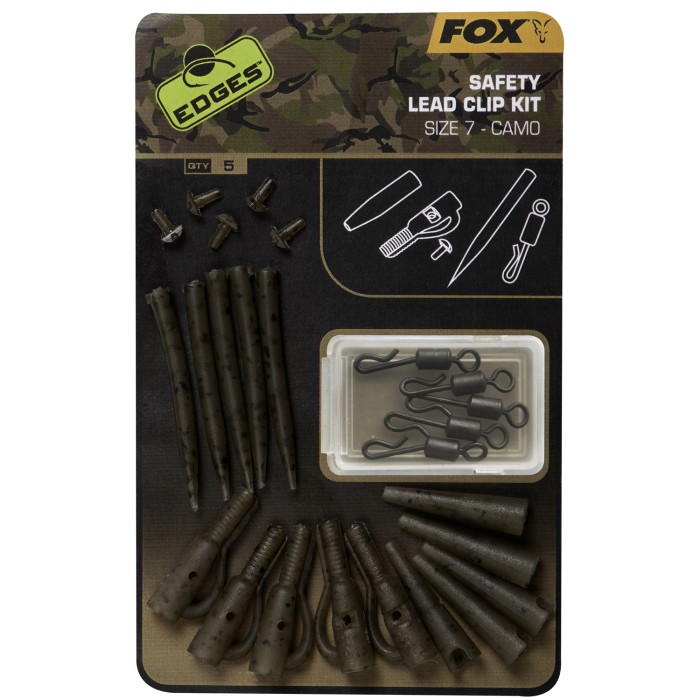 Fox Edges Camo Safety Lead Clip Kit Size 7