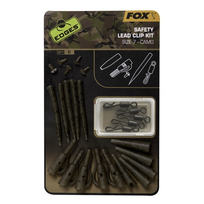 Fox Edges Camo Safety Lead Clip Kit Size 7