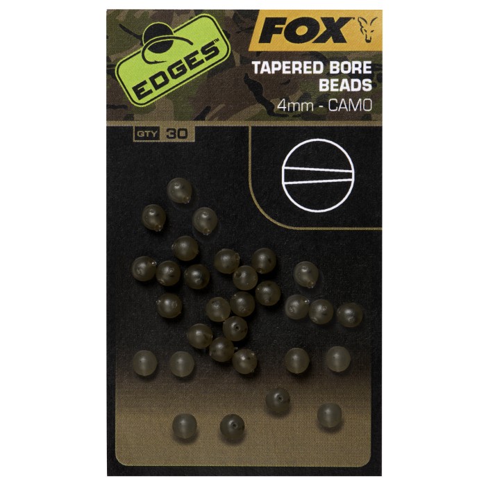 Fox Edges Camo Tapered Bore Beads 4mm