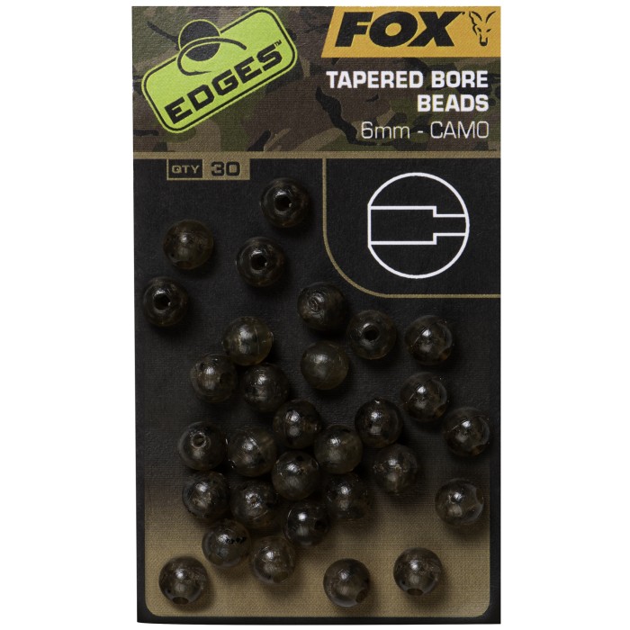 Fox Edges Camo Tapered Bore Beads 6mm