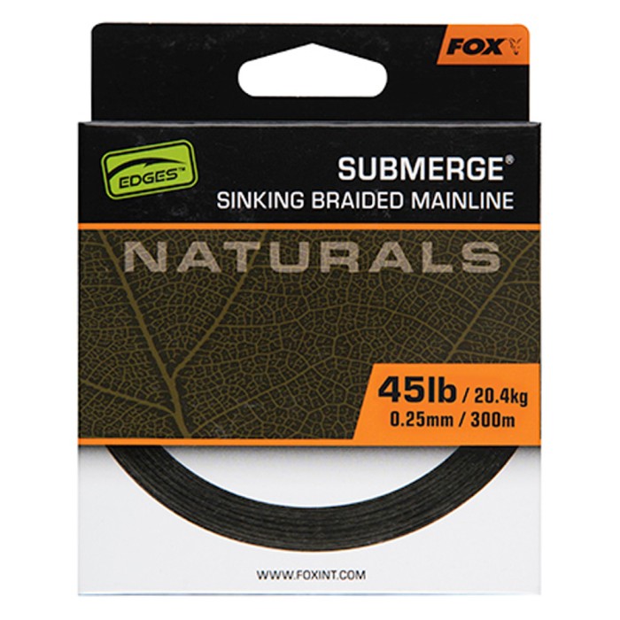 Fox Edges Naturals Submerge Fishing Braided Mainline 45lb 300m
