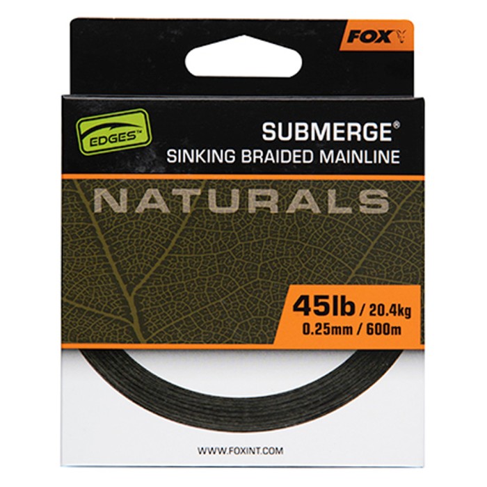 Fox Edges Naturals Submerge Fishing Braided Mainline 45lb 600m
