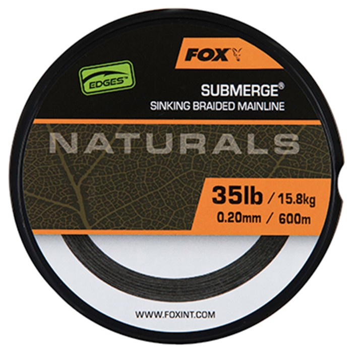 Fox Edges Naturals Submerge Fishing Braided Mainline 35lb 600m