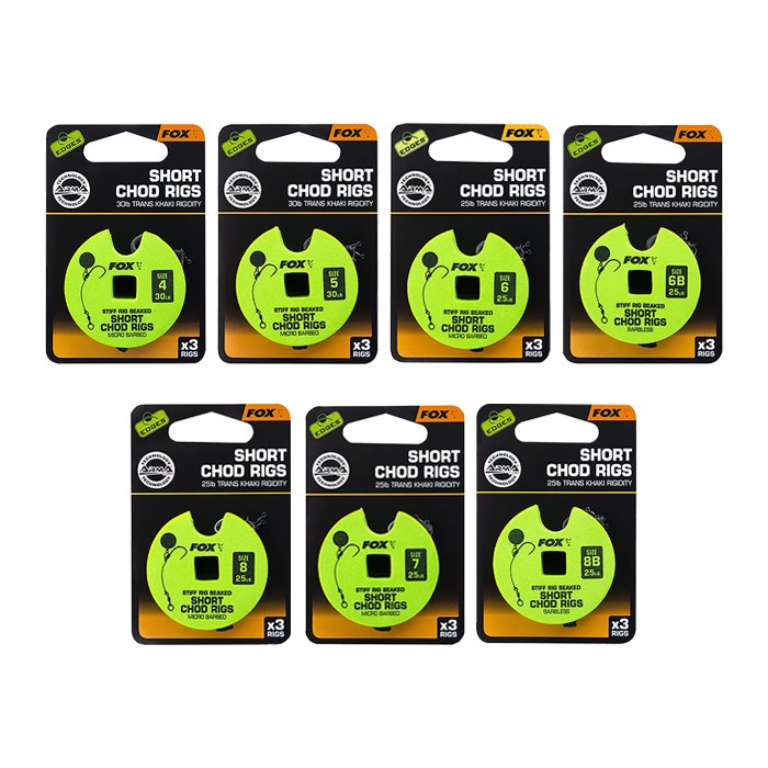 Fox Edges Short Chod Rigs ALL SIZE