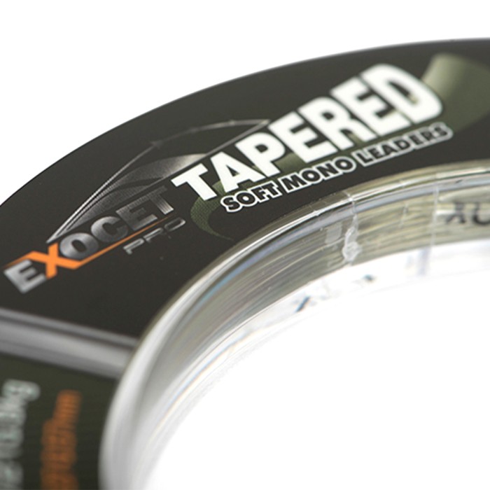 Fox Exocet Pro Lo-Vis Green Tapered Fishing Leaders Close Up 1