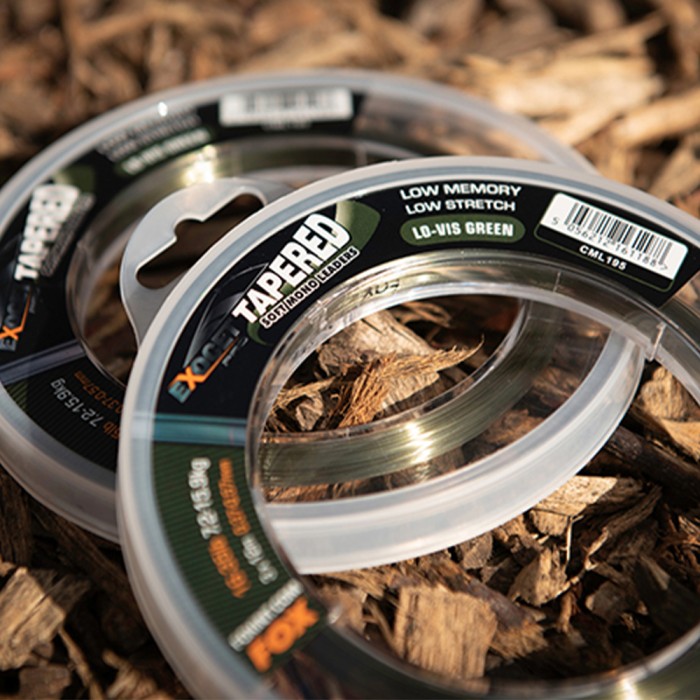 Fox Exocet Pro Lo-Vis Green Tapered Fishing Leaders Close Up 4