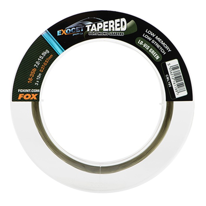 Fox Exocet Pro Lo-Vis Green Tapered Fishing Leaders