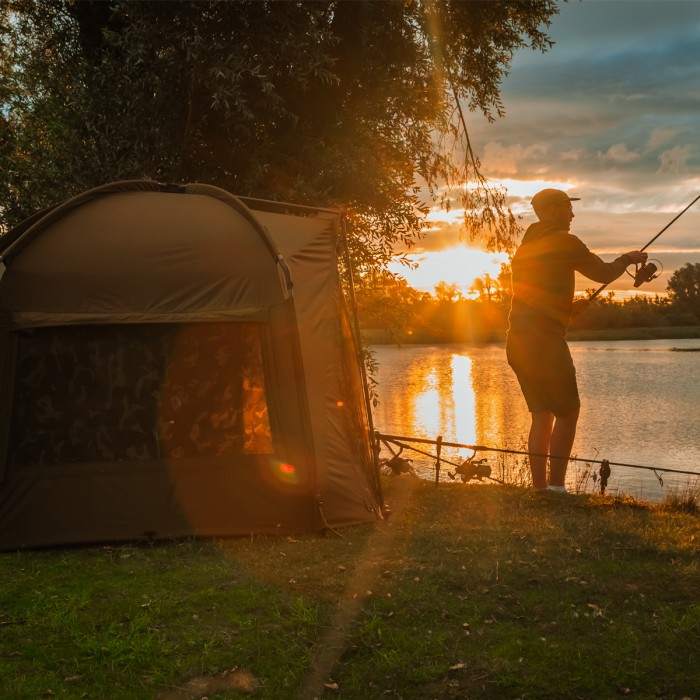 Fox Frontier X Bivvy In Use Sunset