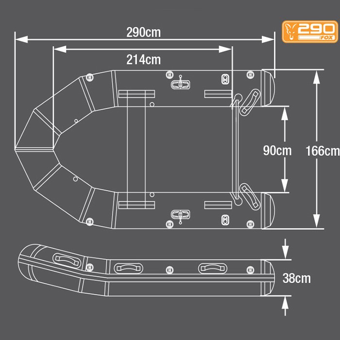 Fox 290 Fishing Boat with Air Deck Dimensions