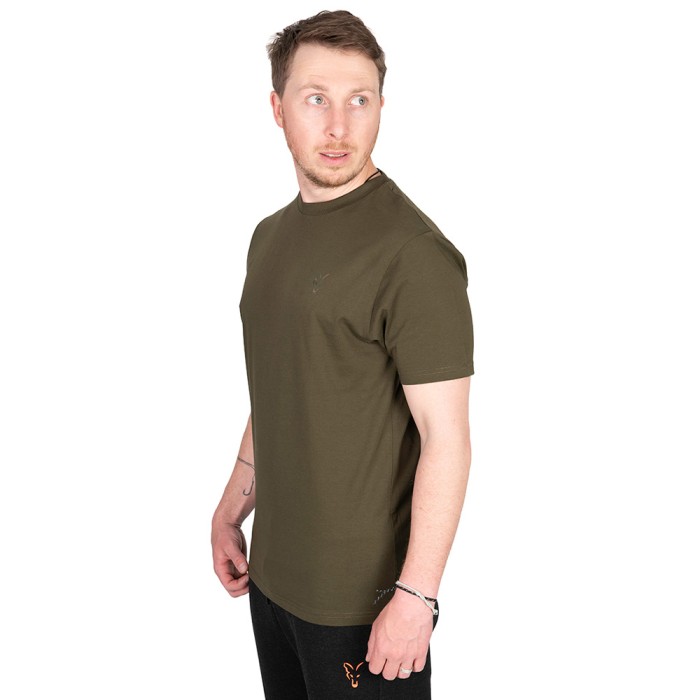 Fox Khaki Fox Head Logo T-Shirt Side