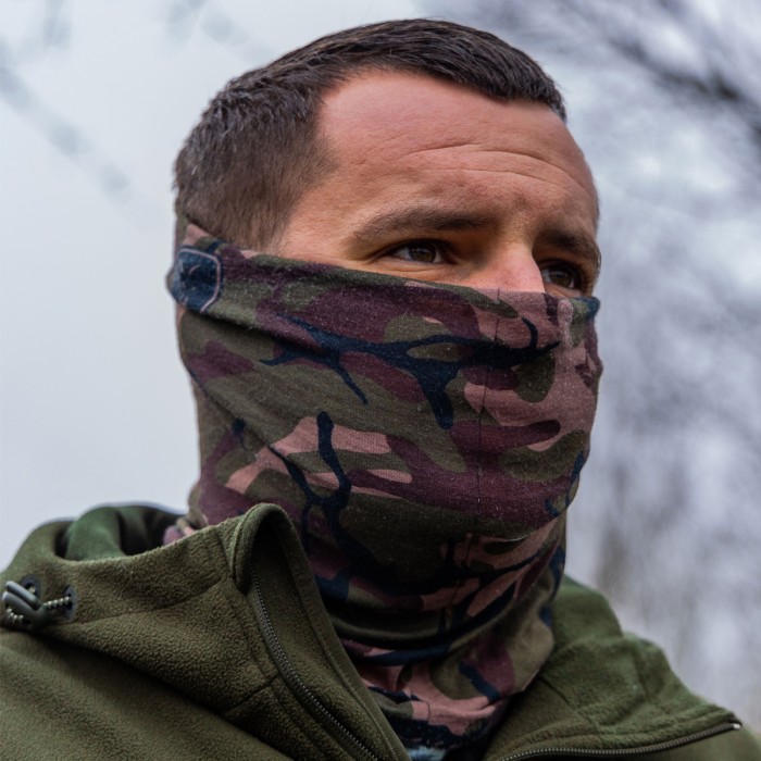 Fox Lightweight Camo Fishing Snood In Use 1