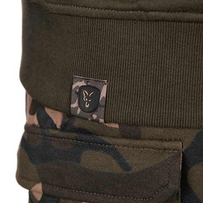 Fox Lightweight Khaki & Camo Split Zip Hoodie Close Up 3