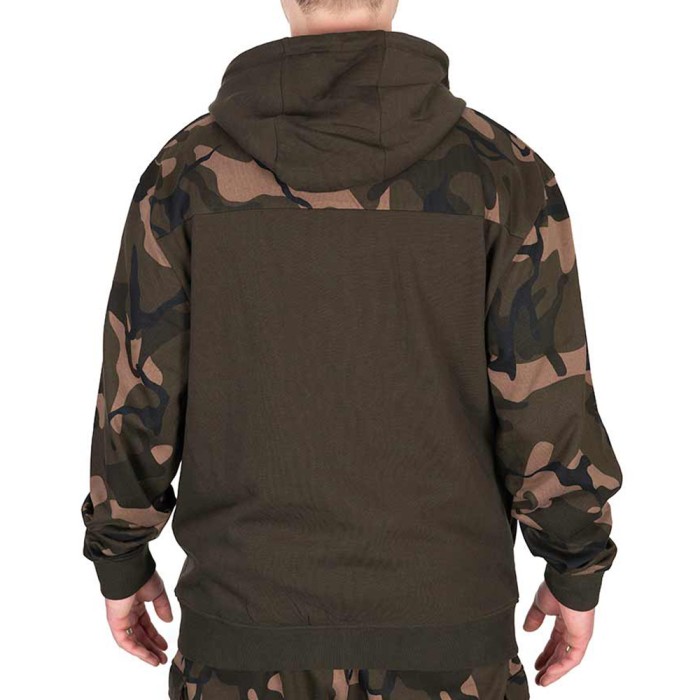 Fox Lightweight Khaki & Camo Split Zip Hoodie In Use 2