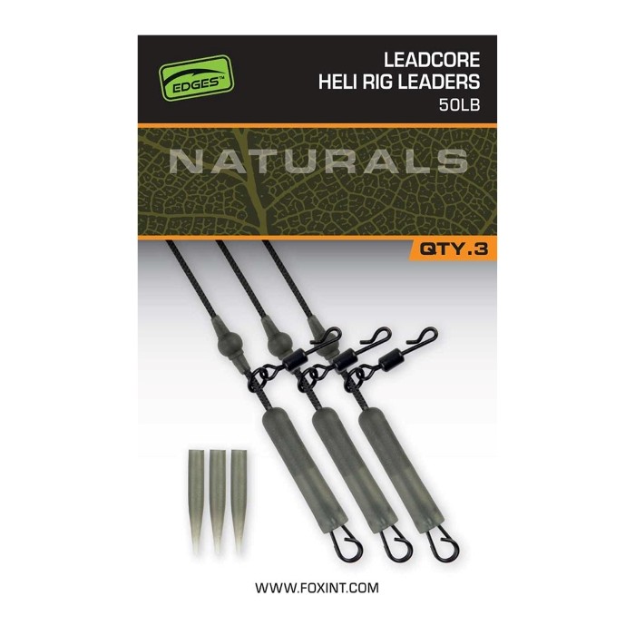 Fox Edges Naturals Leadcore Heli Rig Leaders 50lb