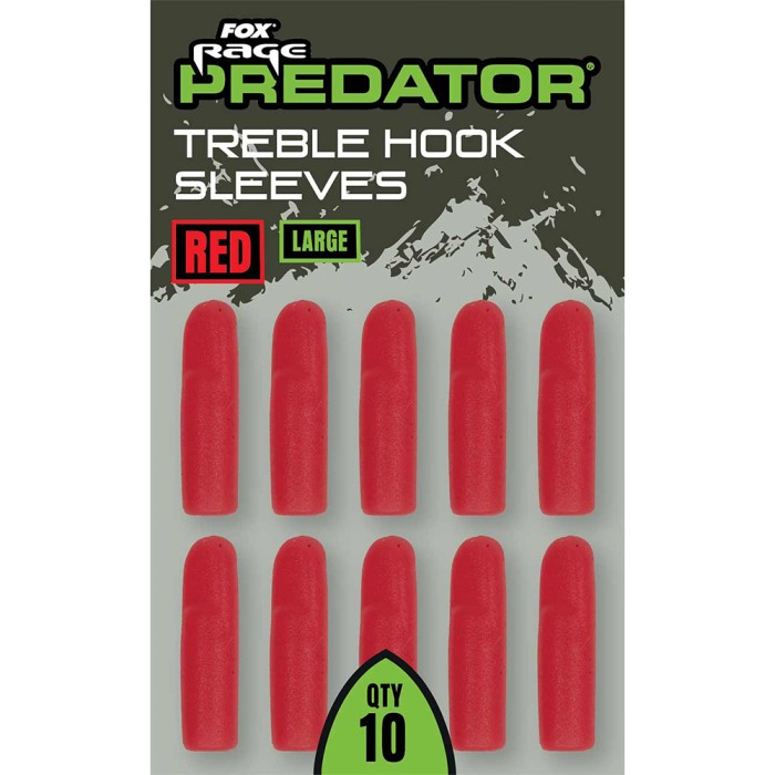Fox Rage Predator Red Treble Hook Sleeves 2