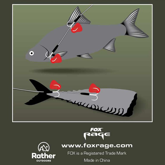 Fox Rage Predator Twin Treble Traces 52cm 40lb 4