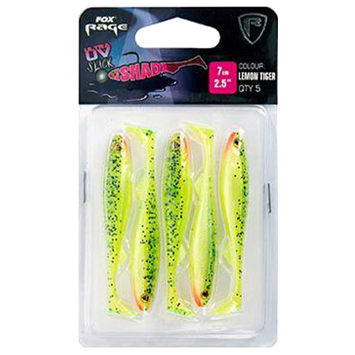 Fox Rage Slick Shad Ultra UV Lures 7cm Lemon Tiger