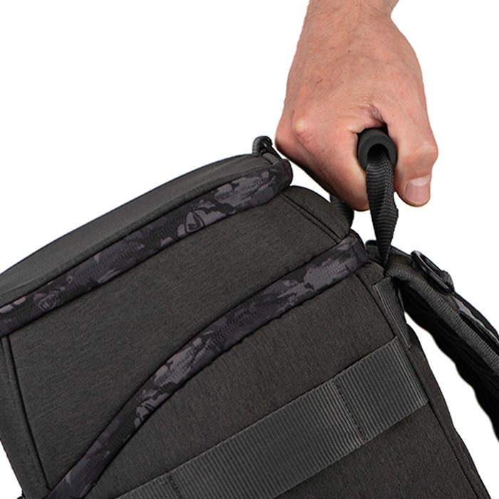 Fox Rage Street Fighter Fishing Rucksack Close Up Handle In Use