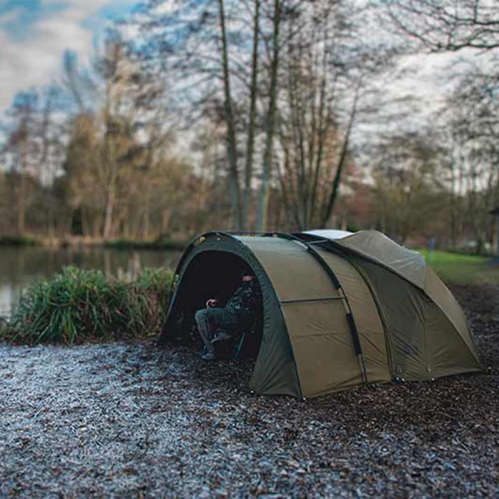 Fox Retreat Brolly System Extension In Use 1