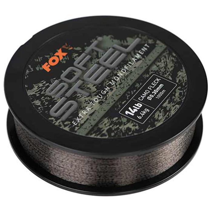 Fox Soft Steel Fleck Camo Mono 1000m Close Up 14lb 1